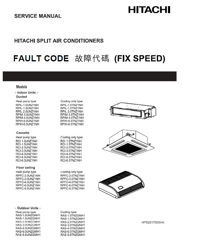 Manuals for Hitachi Commercial air conditioning Installation