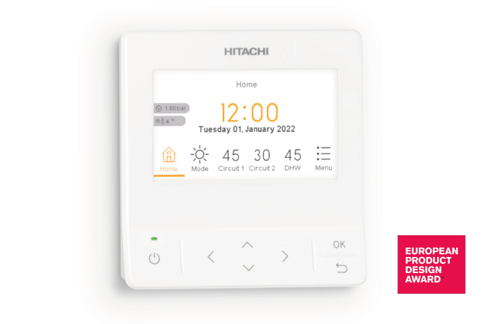 Yutaki heat pump LCD controller, thermostat | Hitachi Air Conditioning